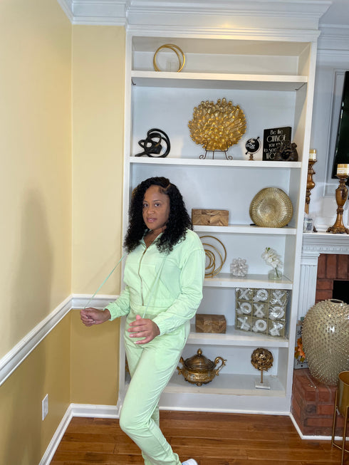 French Terry Jogger Set -summer sage