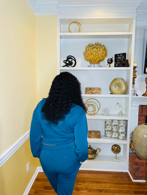 French Terry Jogger Set -dusty navy