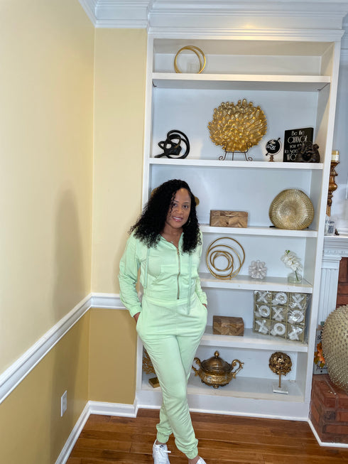 French Terry Jogger Set -summer sage