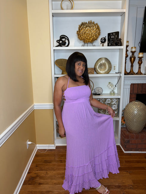 HALTER MAXI DRESS- Lavender