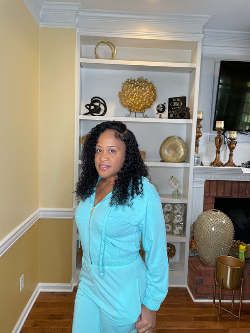 French Terry Jogger Set -tiffany blue