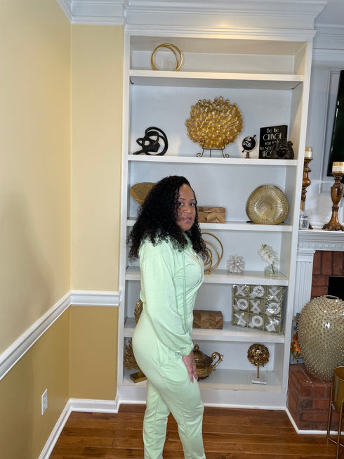 French Terry Jogger Set -summer sage