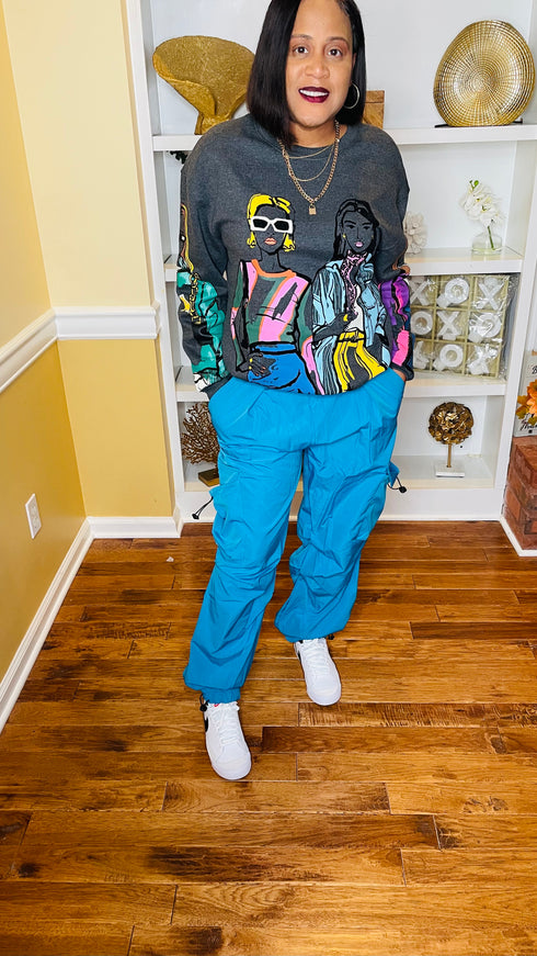 Chute -cargo jogger pants (blue jewel)