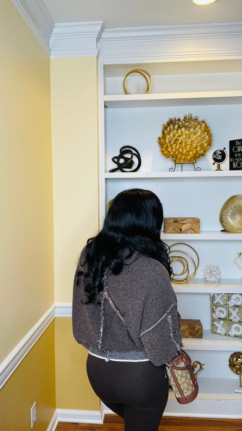 Like No Other mock neck sweater (brown)