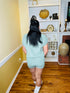 Spring Fling short sleeve knit short set - sage green