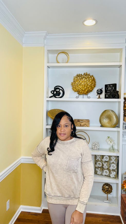 French Terry acid wash - two piece set (ash mocha)