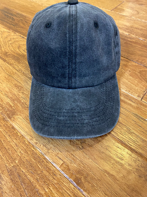 No cap- vintage baseball cap (black)