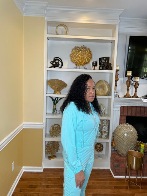 French Terry Jogger Set -tiffany blue