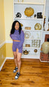 Kiss and Tell | 2 piece crop top short set (Grape)