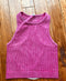 Washed ribbed seamless cropped tank top (magenta)
