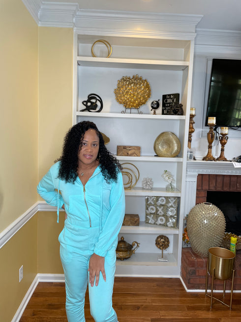 French Terry Jogger Set -tiffany blue