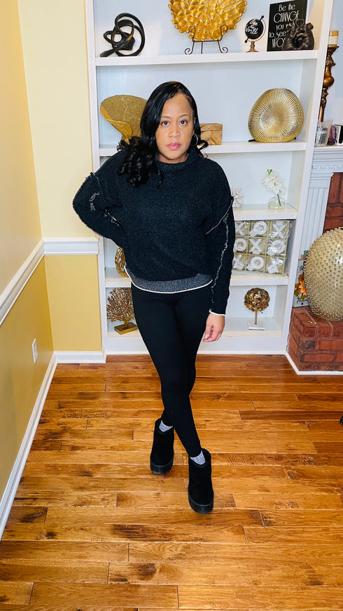 Like No Other | mock neck sweater (black)