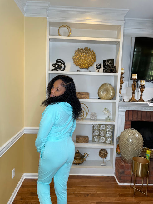 French Terry Jogger Set -tiffany blue