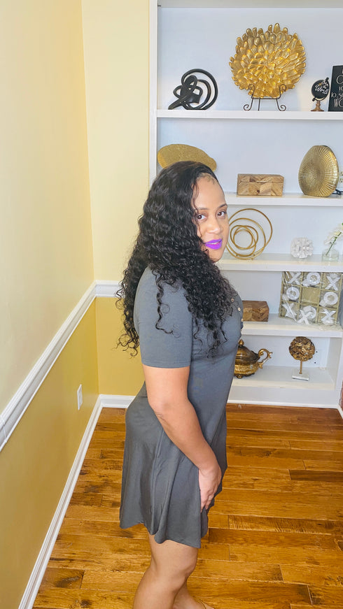 short sleeve dress (ash grey)