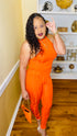 Arriving Late - halter top and legging set (orange)