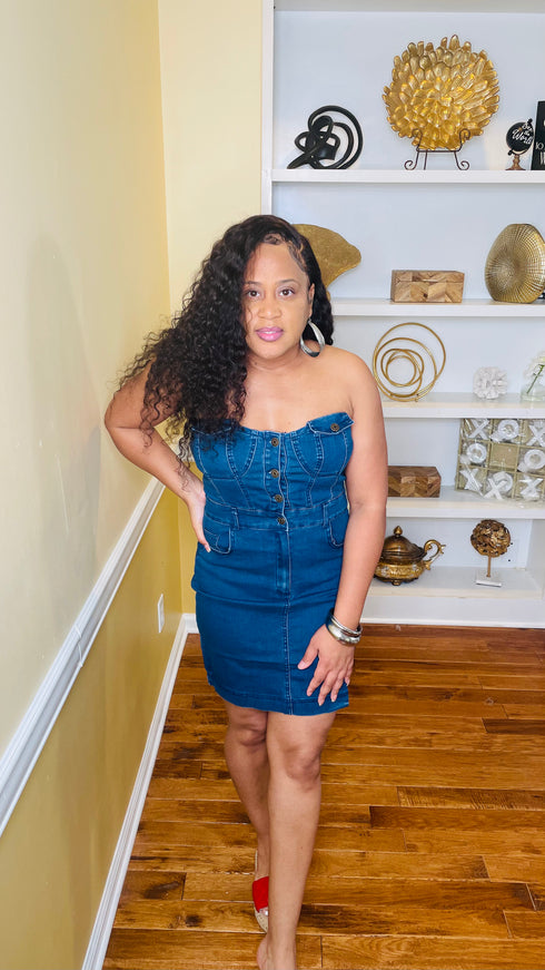 Run to you | denim dress (dark denim)