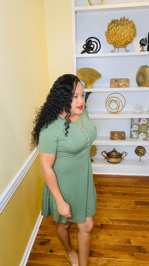 short sleeve dress shirt (ash olive)