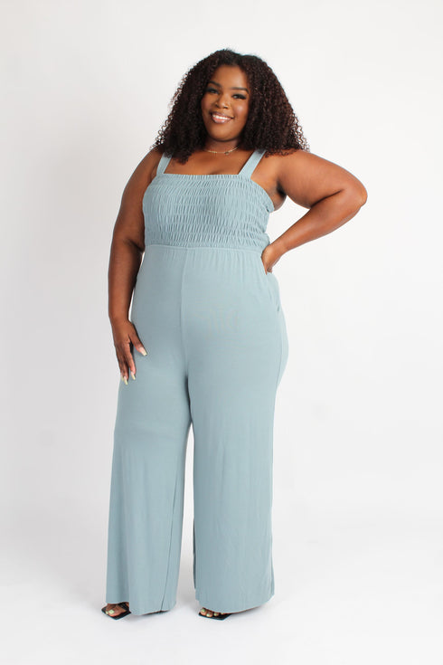Plus size jumpsuit- blue grey
