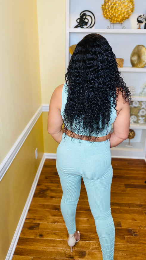Cut it off- two piece legging set (sage)