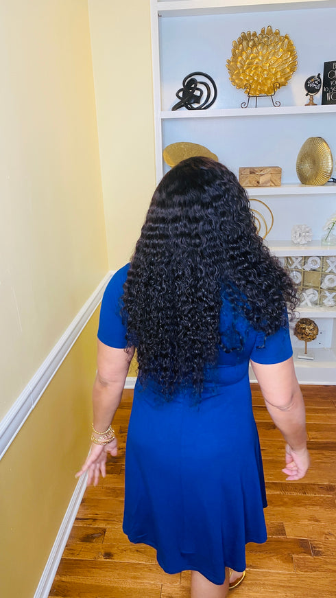 Button down dress (light navy)