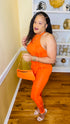 Arriving Late - halter top and legging set (orange)