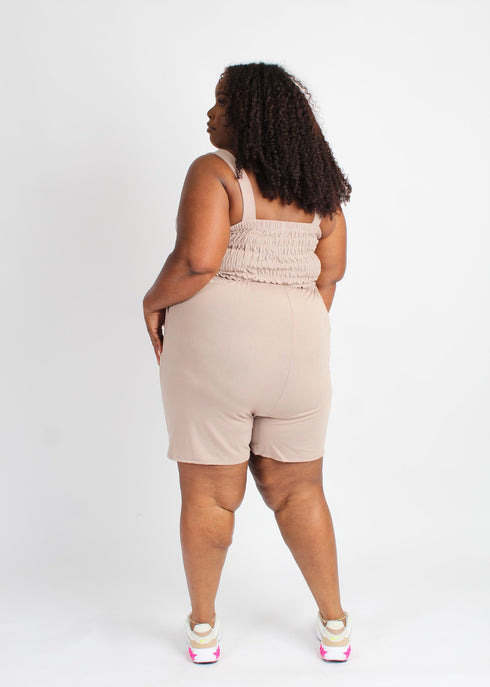 Plus size romper - (ash mocha)