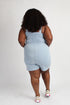 Plus size romper - (ash blue)