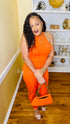 Arriving Late - halter top and legging set (orange)