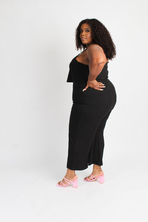 Monaco Plus- black plus size jumpsuit