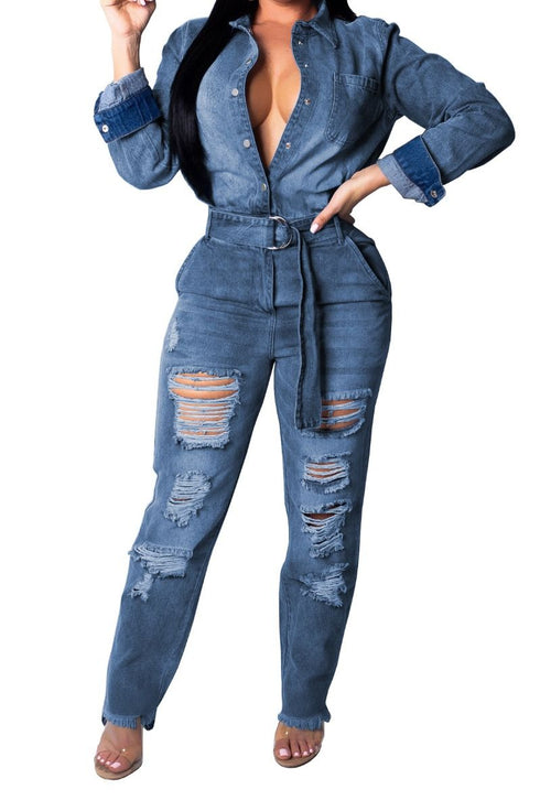 Shop Days | denim jumpsuit (medium wash)