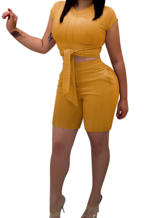 Knot your girl 2 (goldenrod) | Two piece short set