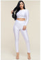 City Girls | white two piece tight set