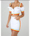 Rainbow White - white two piece skirt set