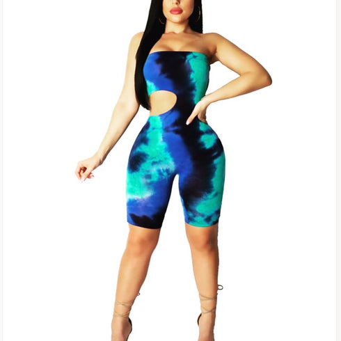 Ocean | tie dye romper (blue)