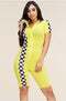 Pit Stop- yellow plus size romper