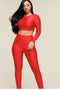 City Girls red two piece tight set
