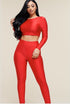 City Girls red two piece tight set