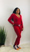 Let's Get Comfy | Two piece track suit (red)
