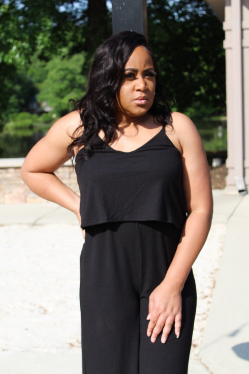 Monaco- womens black jumpsuit