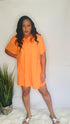 Roadtrip | Two piece orange biker short set