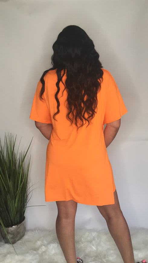 Roadtrip | Two piece orange biker short set