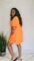 Roadtrip | Two piece orange biker short set