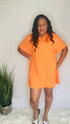 Roadtrip | Two piece orange biker short set