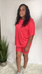 Perfect Lounge|biker shorts outfit -coral