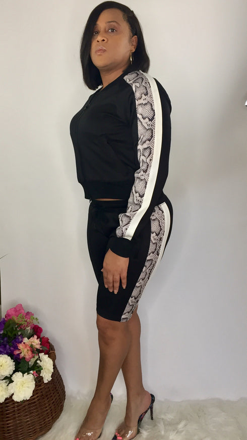 Came to Slay | Two piece short set (black/print)