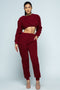 Fuzzy feeling | burgundy two piece set
