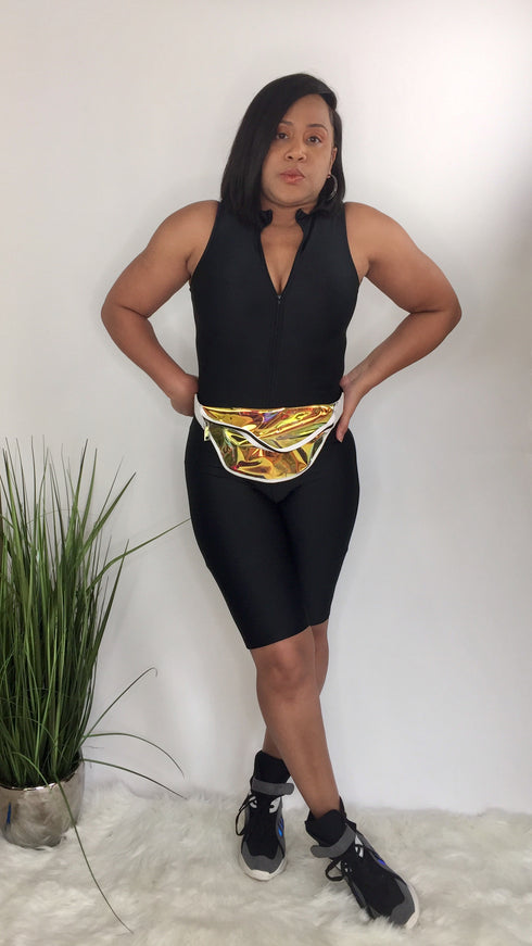 Haute Look | black bodycon romper