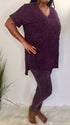Live Your Life |Plus Washed Legging Set-Blackberry