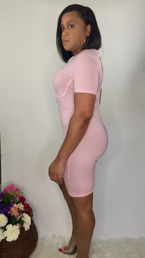 Raise the Bar | pink corset romper