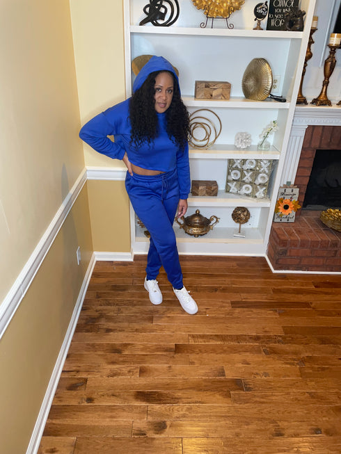 Best player crop jogger set (royal blue)